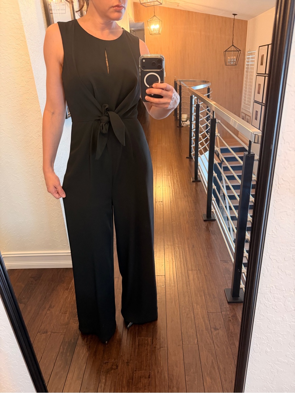 Lulus Tie-Front Wide Leg Jumpsuit